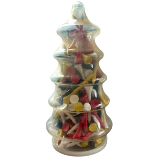 Kerstboom gevuld met 100 tees