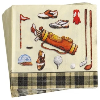 Papieren servetten met golfafbeeldingen geel