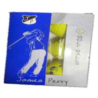 6 gele titanium golfballen van het merk James Perry