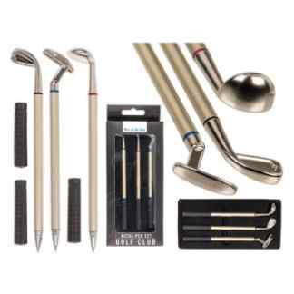 3 elegante golfpennen in geschenkverpakking