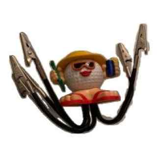 Zonnige golfbal papierclip met gele hoed