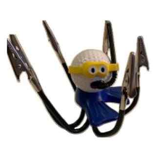 Zonnige golfbal papierclip met duikbril