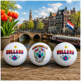 Amsterdam/Holland Golfballen thema Holland/Amsterdam