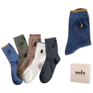 1 paar Golfsokken met een geborduurd golf motief Blauw