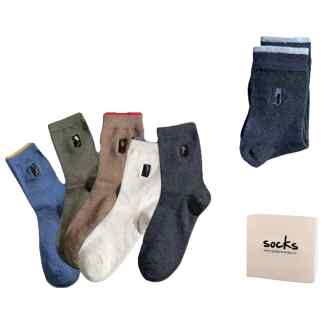 1 paar Golfsokken met een geborduurd golf motief Donker Grijs