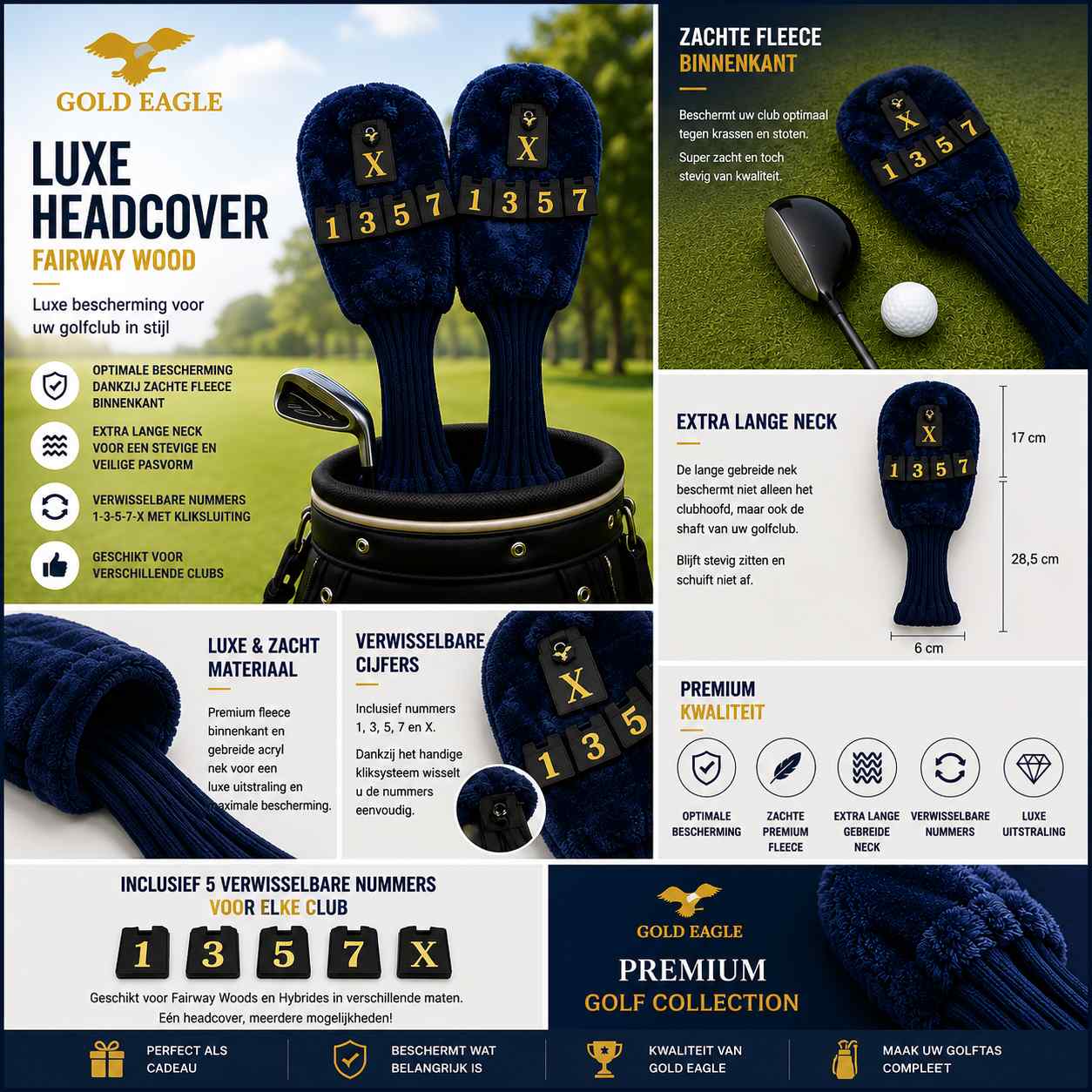 Headcover Luxe Gold Eagle - Afbeelding 2