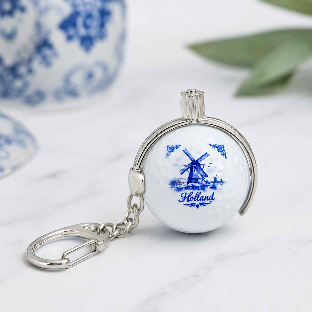 Delftsblauwe Golfbal Sleutelhanger β een typisch Hollands golfcadeau π³π±β³