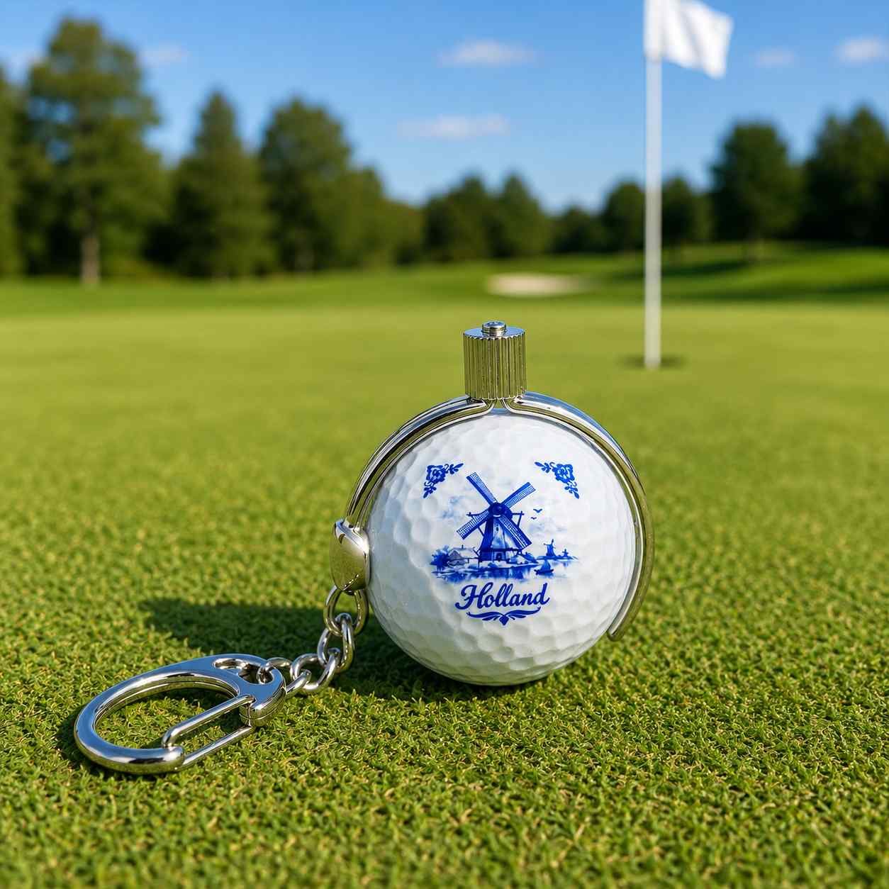 Delftsblauwe Golfbal Sleutelhanger β een typisch Hollands golfcadeau π³π±β³ - Afbeelding 5