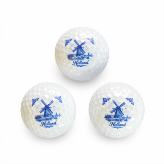 Delftsblauwe Golfballen Set van 3 – Uniek Cadeau