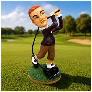 Golfbeeld Golfer Swing – Stenen Golf Trofee & Decoratie 18 cm