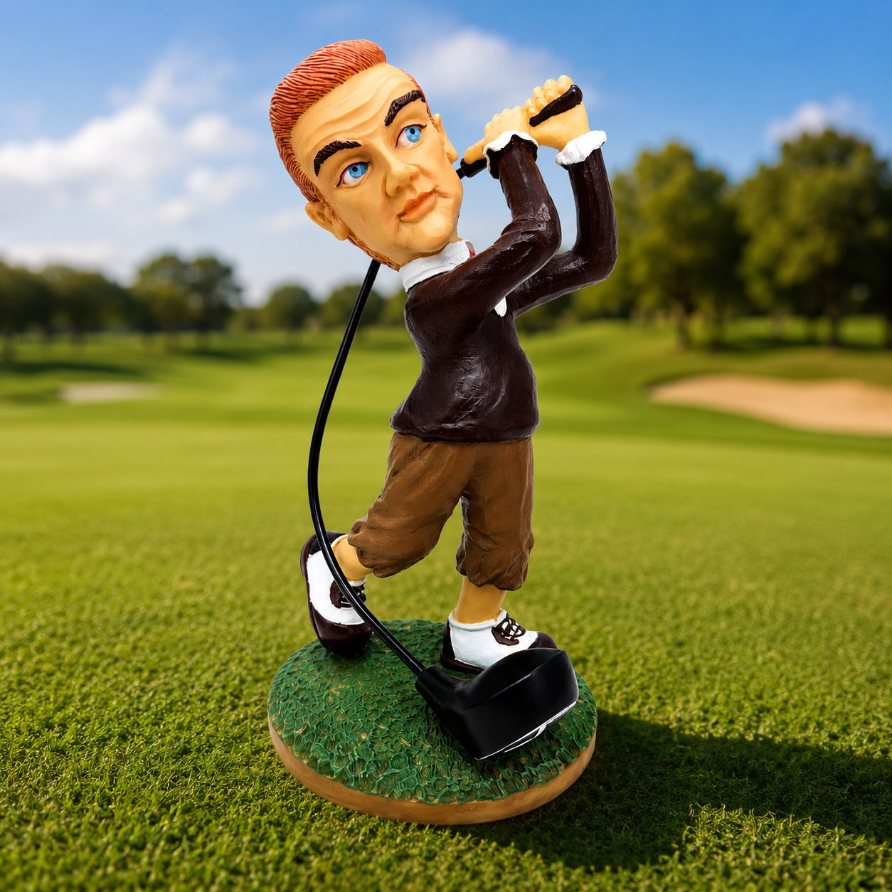 Golfbeeld Golfer Swing – Stenen Golf Trofee & Decoratie 18 cm