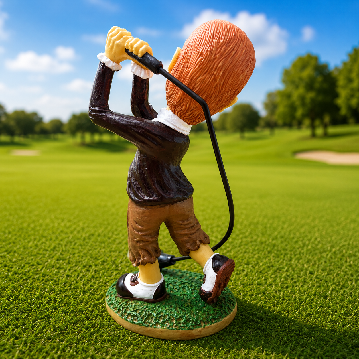 Golfbeeld Golfer Swing – Stenen Golf Trofee & Decoratie 18 cm - Afbeelding 2