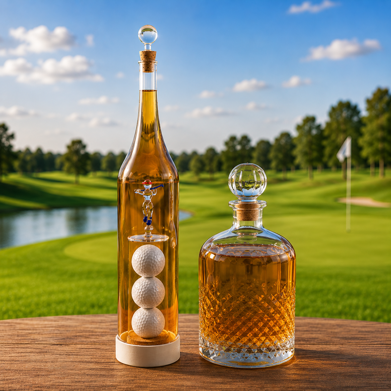 Luxe Handgeblazen Golf Trofee & Decanteerfles - Afbeelding 7