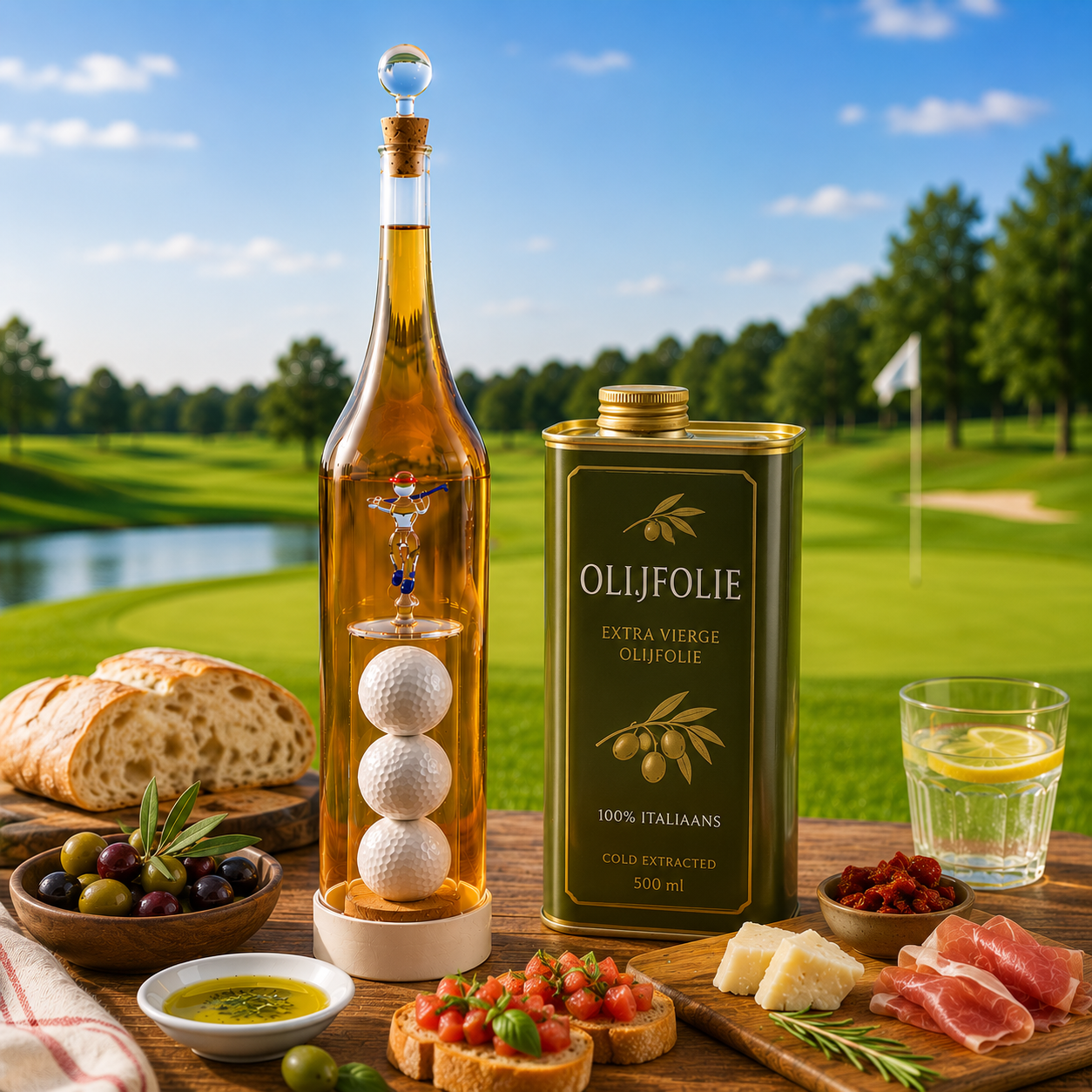 Luxe Handgeblazen Golf Trofee & Decanteerfles - Afbeelding 8
