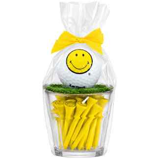 Smiley Golfcadeau in Glazen Vaasje