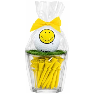 Smiley Golfcadeau in Glazen Vaasje