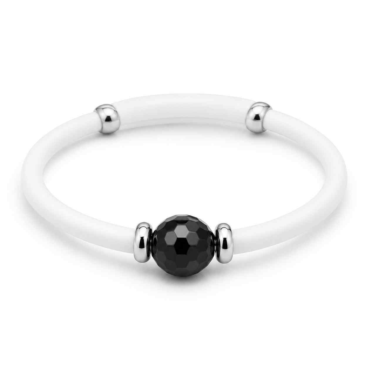 Golfarmband – Wit met Sterling Zilver & Zwarte Onyx - Afbeelding 5