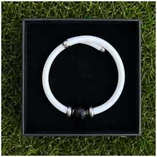 Golfarmband – Wit met Sterling Zilver & Zwarte Onyx