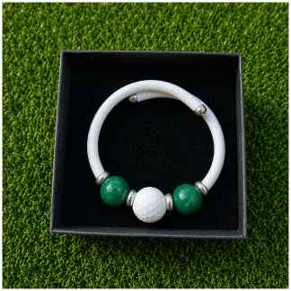 Golfarmband Wit – Agaat & Groene Natuurstenen