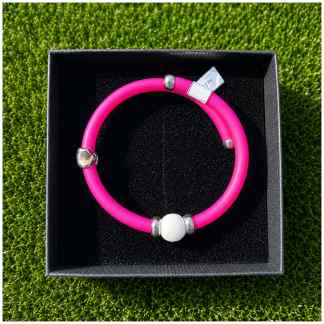 Golfarmband – Sterling Zilver & Witte Agaat paars/roze