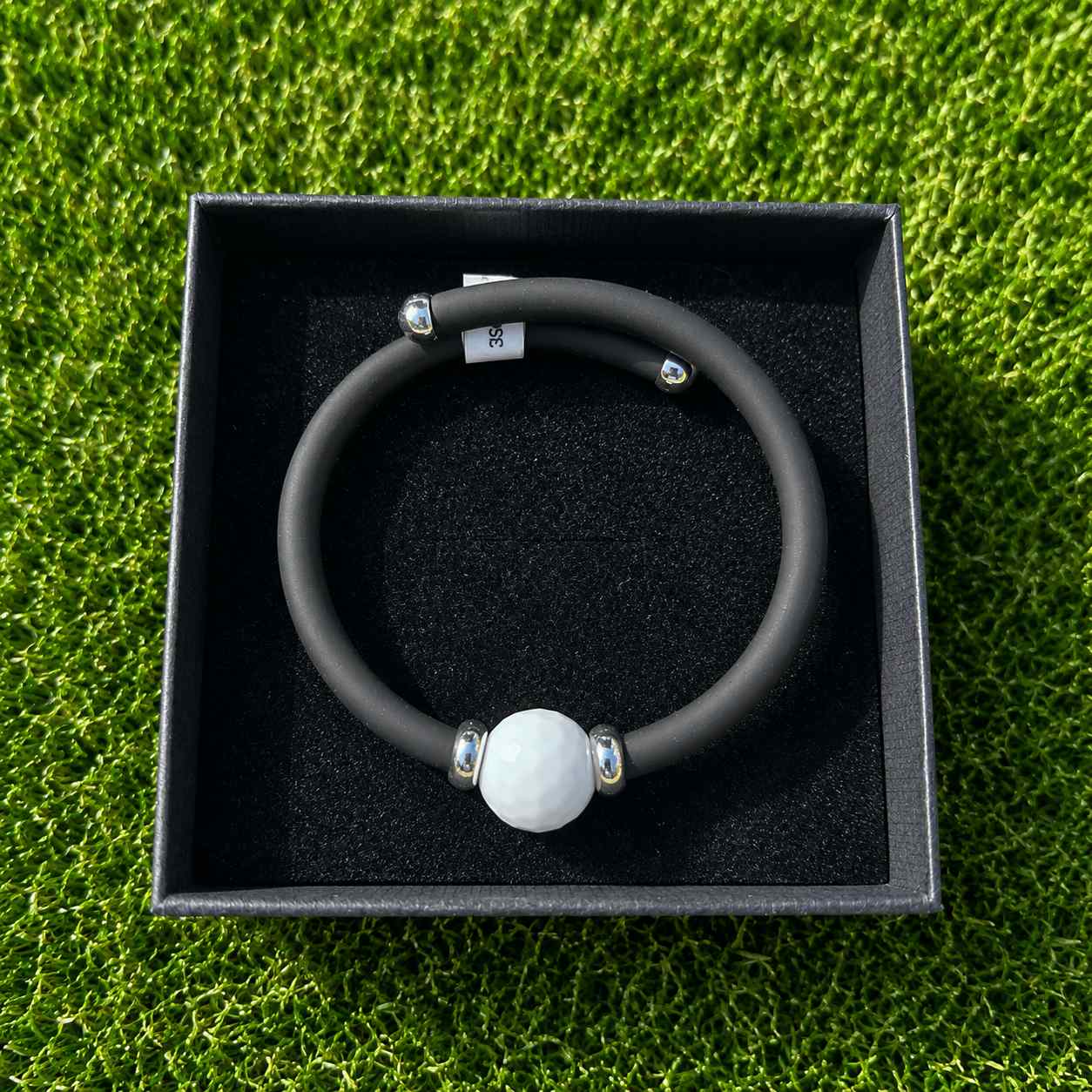 Golfarmband – Sterling Zilver & grote Witte Agaat