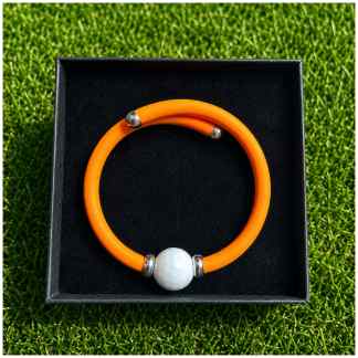 Golfarmband – Sterling Zilver & Witte Agaat Oranje band