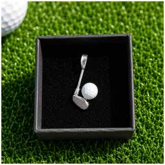 Golf Hanger – Sterling Zilver, Golfclub & Witte Agaat