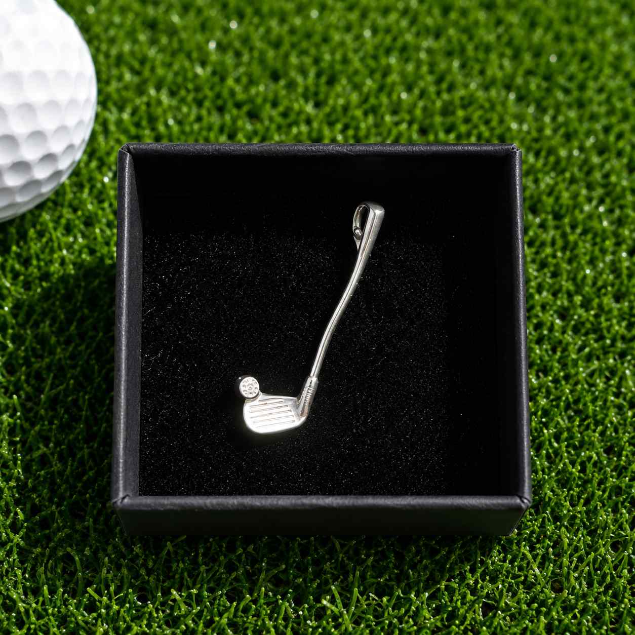Sterling Zilveren Golfclub Hanger met Golfbal