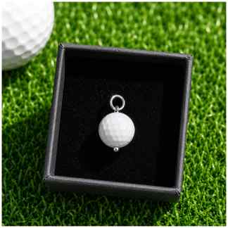 Golfbal Hanger – Sterling Zilver & Witte Agaat