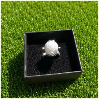 Golfring – Sterling Zilver met 14 mm Natuurstenen Golfbal