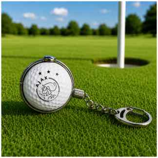 Ajax Golfbal Sleutelhanger – Ajax Logo & Amsterdamse Andreaskruizen